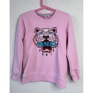 Kenzo‎ Paris Kids Tiger Embroidered Sweatshirt Girls 8–9Y Pink Designer Preppy